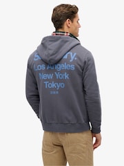 Superdry Grey Core Logo City Zip Hoodie - Image 2 of 6