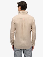 Superdry Nude Embroidered Vacation Linen Shirt - Image 2 of 6