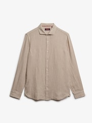 Superdry Nude Embroidered Vacation Linen Shirt - Image 5 of 6