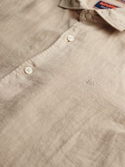 Superdry Nude Embroidered Vacation Linen Shirt - Image 6 of 6