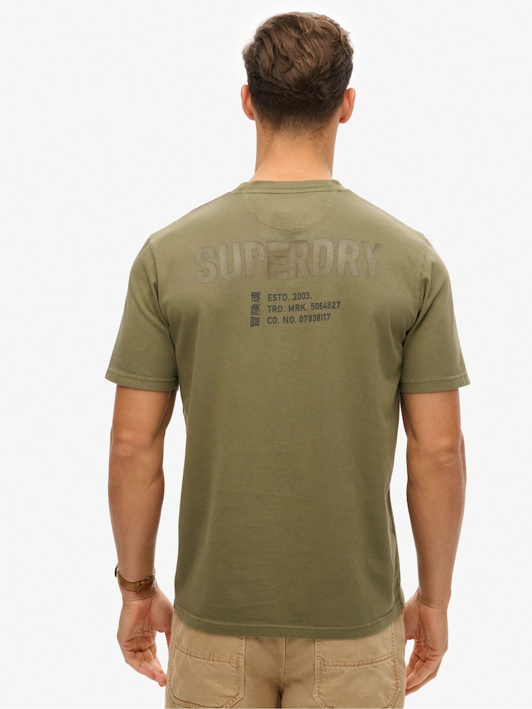 Superdry Green Utility Sport Graphic Print T-Shirt - Image 2 of 7