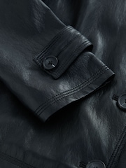 Nothing Ordinary Black PU Batwing Short Trench Jacket - Image 7 of 9