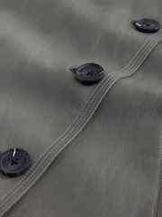 Nothing Ordinary Olive Green PU Batwing Short Trench Jacket - Image 10 of 10