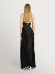 Rotate Black Satin Lace Maxi Dress - Image 3 of 7