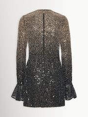 Rotate Black Beaded Long Sleeve Mini Dress - Image 5 of 6