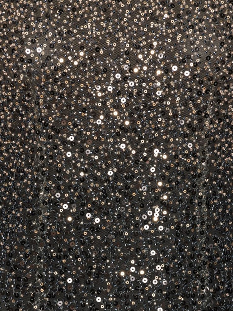 Rotate Black Beaded Long Sleeve Mini Dress - Image 6 of 6