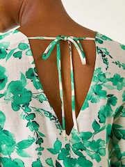 Roman Green Floral Print Smock Dress - Image 5 of 5