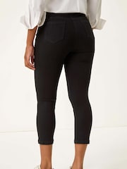 Roman Black Shape Enhance Stretch Crop Denim Leggings - Image 3 of 5