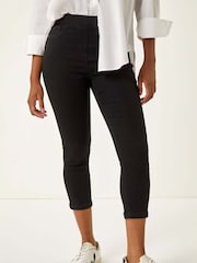 Roman Black Shape Enhance Stretch Crop Denim Leggings - Image 4 of 5