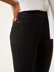 Roman Black Shape Enhance Stretch Crop Denim Leggings - Image 5 of 5