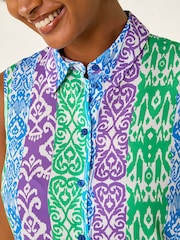 Roman Ikat Print Button Blouse - Imagem 5 de 5