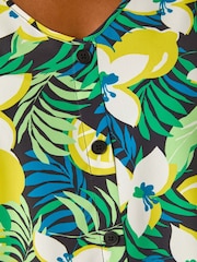 Roman Yellow Lemon Floral Print Buttoned Camisole Top - Image 5 of 5