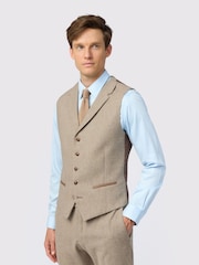 Antique Rogue Brown Camel Herringbone Tweed Waistcoat - Image 1 of 2