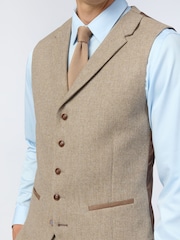Antique Rogue Brown Camel Herringbone Tweed Waistcoat - Image 2 of 2
