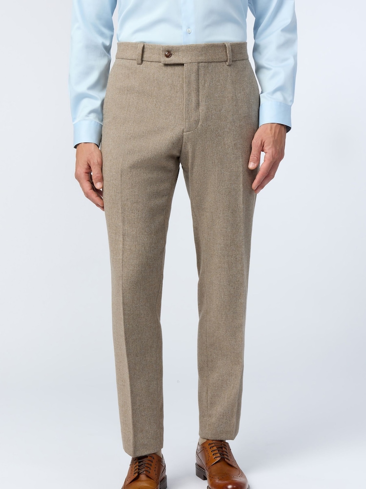 Antique Rogue Natural Camel Herringbone Tweed Trousers - Image 1 of 1 Antique Rogue Natural Camel Herringbone Tweed Trousers - Image 1 of 1
