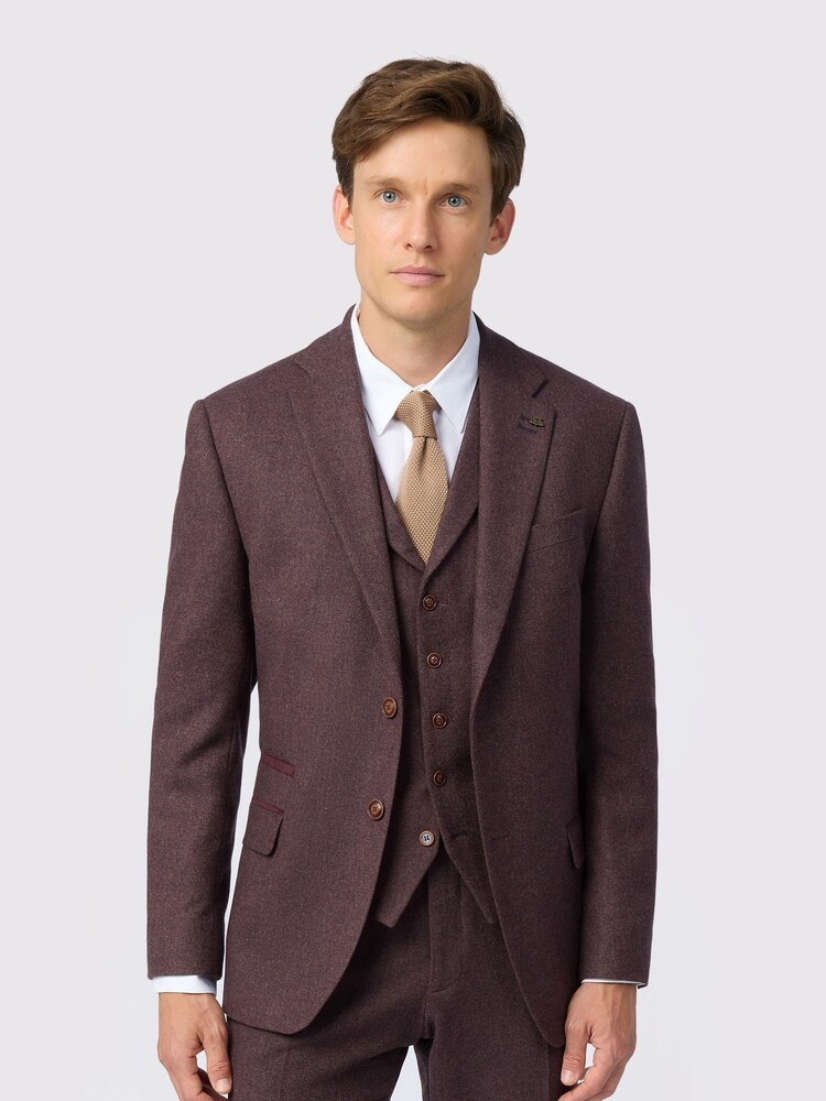 Antique Rogue Red Herringbone Tweed Jacket - Image 1 of 5