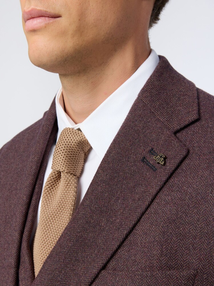 Antique Rogue Red Herringbone Tweed Jacket - Image 5 of 5