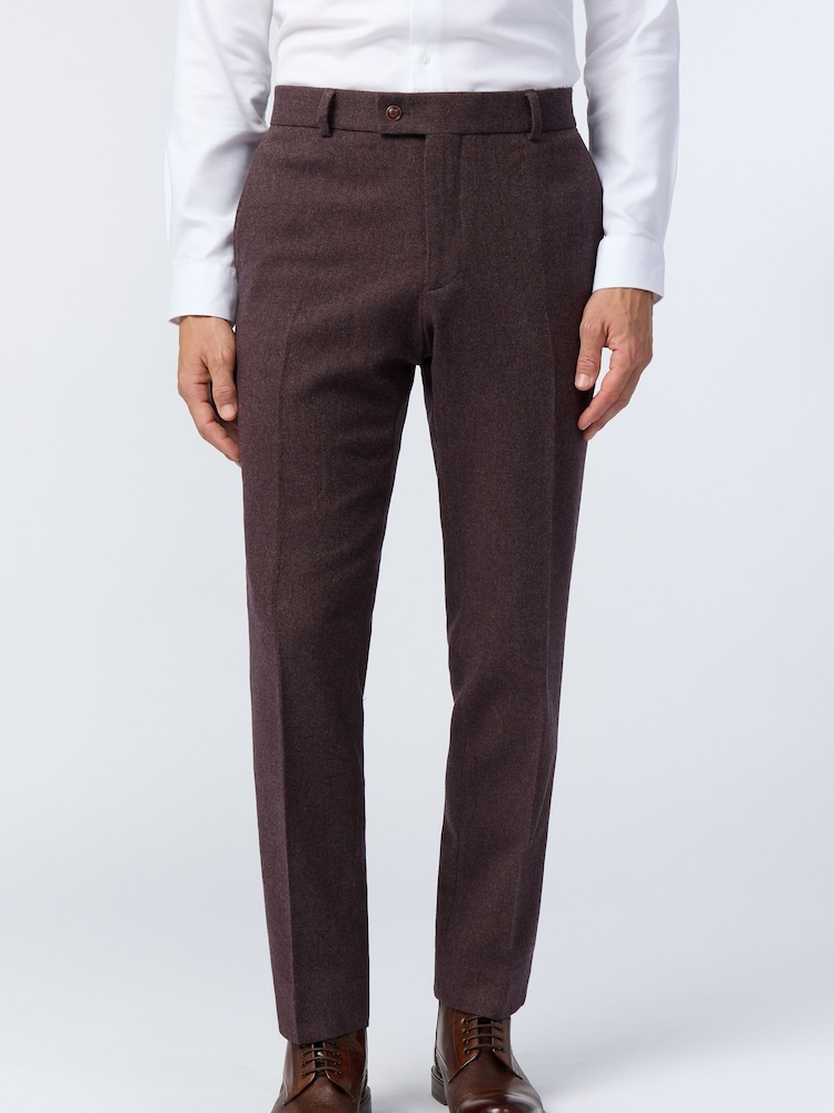 Antique Rogue Red Herringbone Tweed Trousers - Image 1 of 1 Antique Rogue Red Herringbone Tweed Trousers - Image 1 of 1