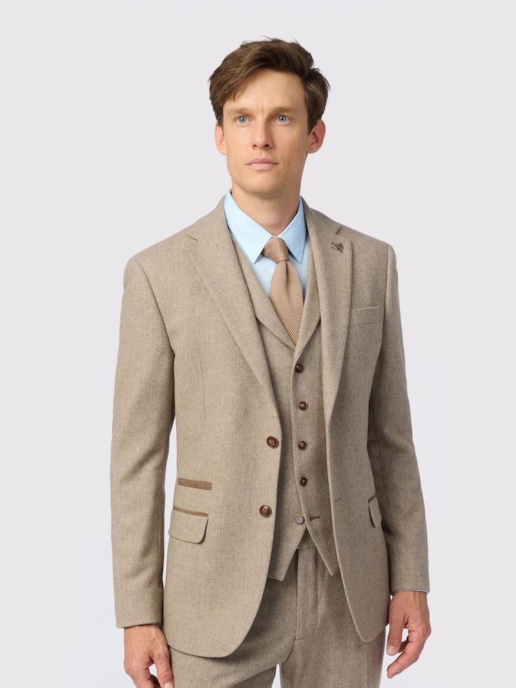 Antique Rogue Natural Herringbone Tweed Jacket - Image 1 of 5 Antique Rogue Natural Herringbone Tweed Jacket - Image 1 of 5