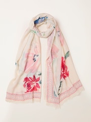 FatFace Ivory Floral Lightweight Scarf - Image 3 of 4