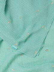 FatFace Green Foil Printed Crinkle Scarf - Image 2 of 2