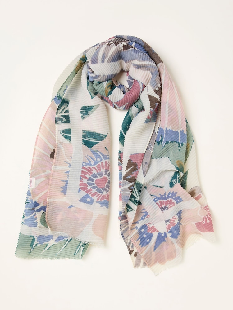 FatFace Multi Floral Crinkle Lightweight Scarf - Image 1 of 2 FatFace Multi Floral Crinkle Lightweight Scarf - Image 1 of 2