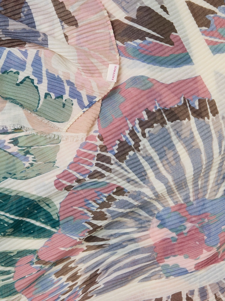 FatFace Multi Floral Crinkle Lightweight Scarf - Image 3 of 3