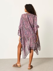 FatFace Purple Paisley Printed Kimono - Image 2 of 5
