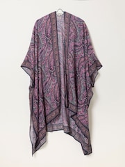 FatFace Purple Paisley Printed Kimono - Image 5 of 5