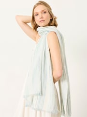 FatFace Blue Festival Stripe Scarf - Image 1 of 3