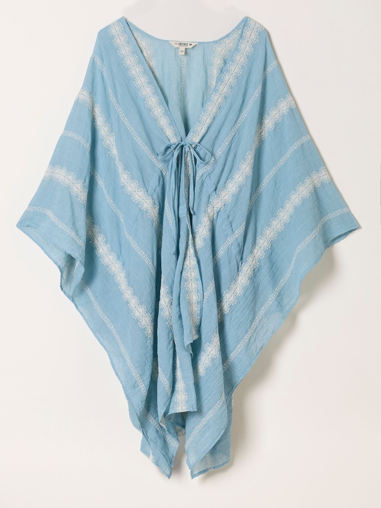 FatFace Blue Embroidered Kimono - Image 4 of 4