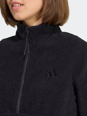 adidas Black City Escape Fleece Half Zip Sweatshirt - Image 2 of 5