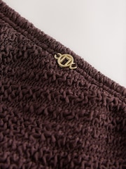 Chocolate Brown Crinkle High Waist High Leg High Leg Bikini Bottoms - Image 2 of 3