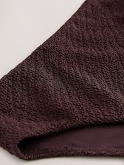 Chocolate Brown Crinkle High Waist High Leg High Leg Bikini Bottoms - Image 3 of 3