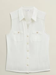 Hobbs White Sasha Jersey Shirt - Image 4 of 4
