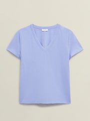 Hobbs Blue Arianna Slub T-Shirt - Image 4 of 4