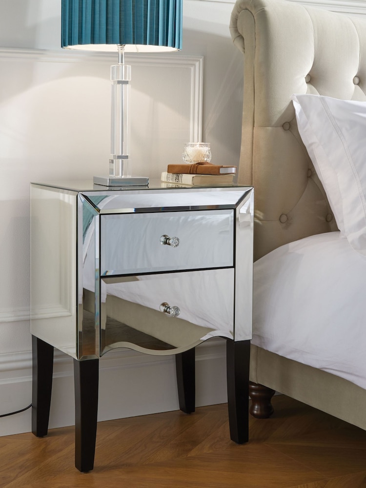 Birlea Mirrored Palermo 2 Drawer Bedside - Image 1 of 6