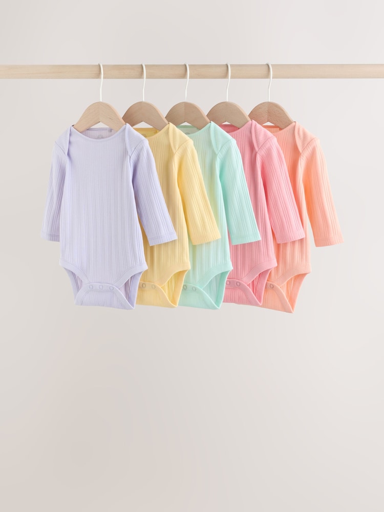 متعدد الألوان - حزمة من 5 لباس قطعة واحدة بكم طويل للبيبي - صورة 1 من 13 متعدد الألوان - حزمة من 5 لباس قطعة واحدة بكم طويل للبيبي - صورة 1 من 13