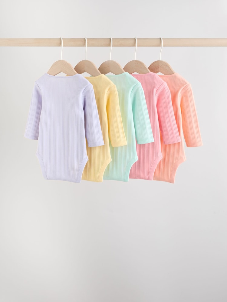 متعدد الألوان - حزمة من 5 لباس قطعة واحدة بكم طويل للبيبي - صورة 2 من 13 متعدد الألوان - حزمة من 5 لباس قطعة واحدة بكم طويل للبيبي - صورة 2 من 13