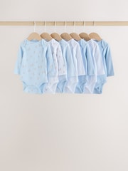 Blue 7 Pack Long Sleeved Baby Bear Bodysuit - Image 1 of 15