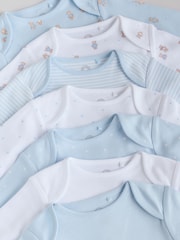 Blue 7 Pack Long Sleeved Baby Bear Bodysuit - Image 13 of 15