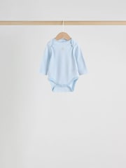 Blue 7 Pack Long Sleeved Baby Bear Bodysuit - Image 6 of 15