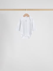 Blue 7 Pack Long Sleeved Baby Bear Bodysuit - Image 8 of 15