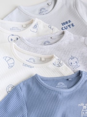 Blue Long Sleeve Baby Bodysuits 5 Pack - Image 10 of 12