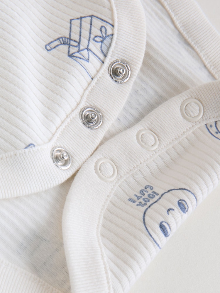 Blue Long Sleeve Baby Bodysuits 5 Pack - Image 12 of 12