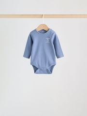 Blue Long Sleeve Baby Bodysuits 5 Pack - Image 2 of 12