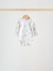 Blue Long Sleeve Baby Bodysuits 5 Pack - Image 5 of 12
