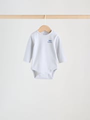Blue Long Sleeve Baby Bodysuits 5 Pack - Image 6 of 12