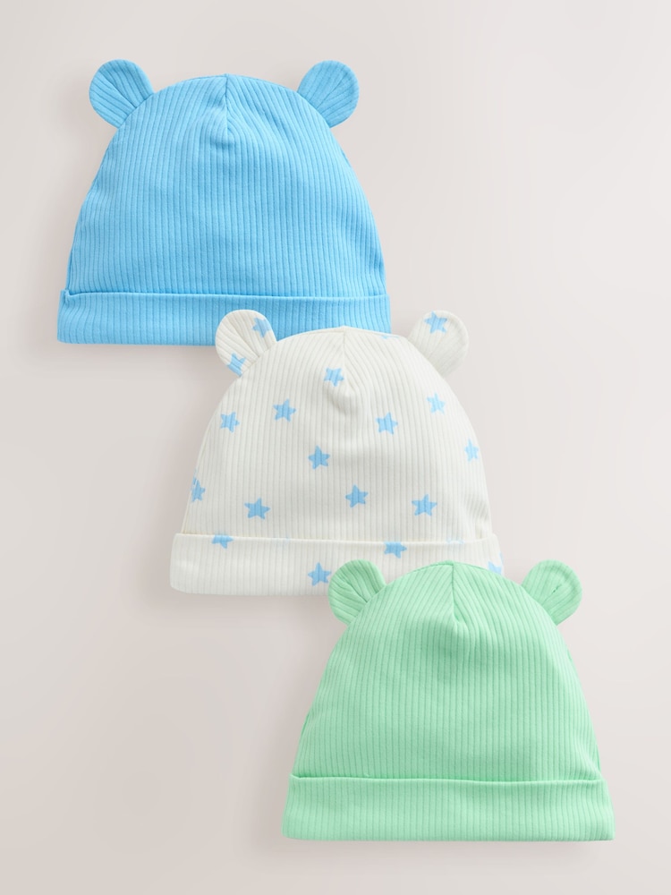 Blue/Green Baby Beanies (0-18mths) - Image 1 of 6