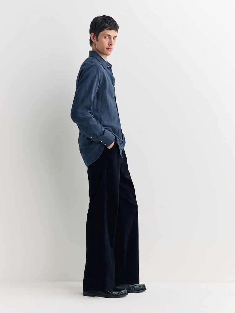 Oliver Spencer Blue Orsman Wide Leg Cord Trousers - Image 2 of 5 Oliver Spencer Blue Orsman Wide Leg Cord Trousers - Image 2 of 5